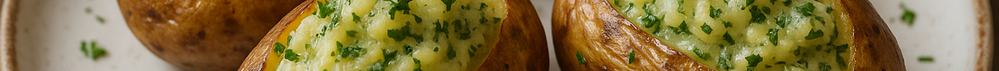 Pommes de terre farcies à l’ail et aux fines herbes