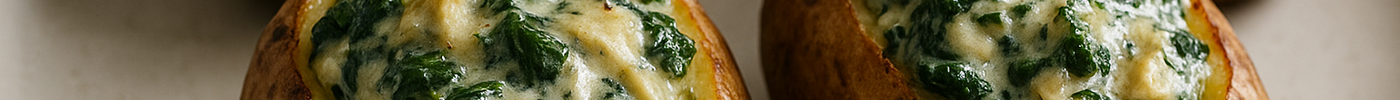 Pommes de terre farcies à la crème d’épinards et d’artichauts