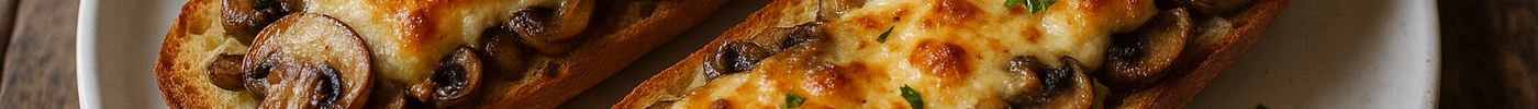 Baguette gratinée aux champignons et au chèvre