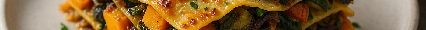 Lasagnes aux courges butternut et légumes rôtis