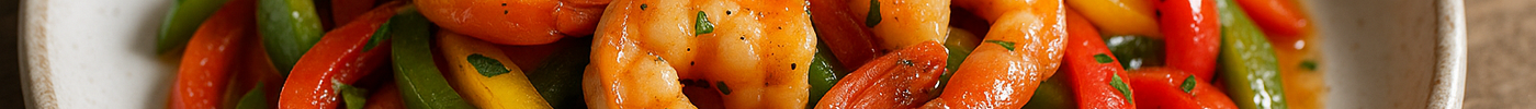 Sauté de crevettes et poivrons