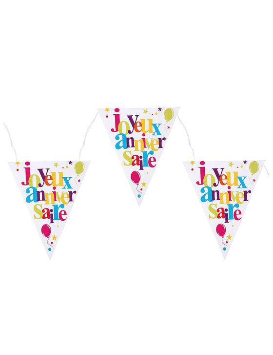 Guirlande fanions anniversaire festif 26 x 22 cm 3 m