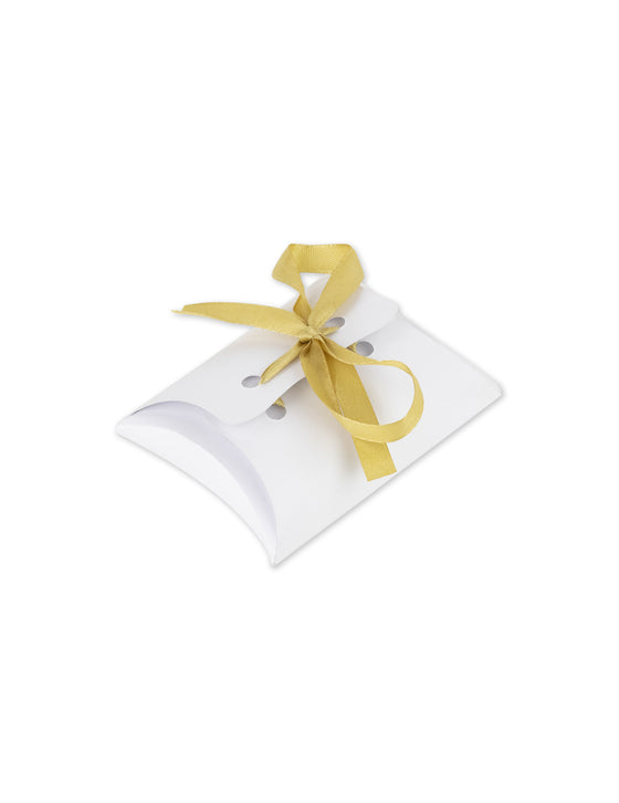 10 boites blanches avec ruban satin or 10 x 7,5 cm pour dragées