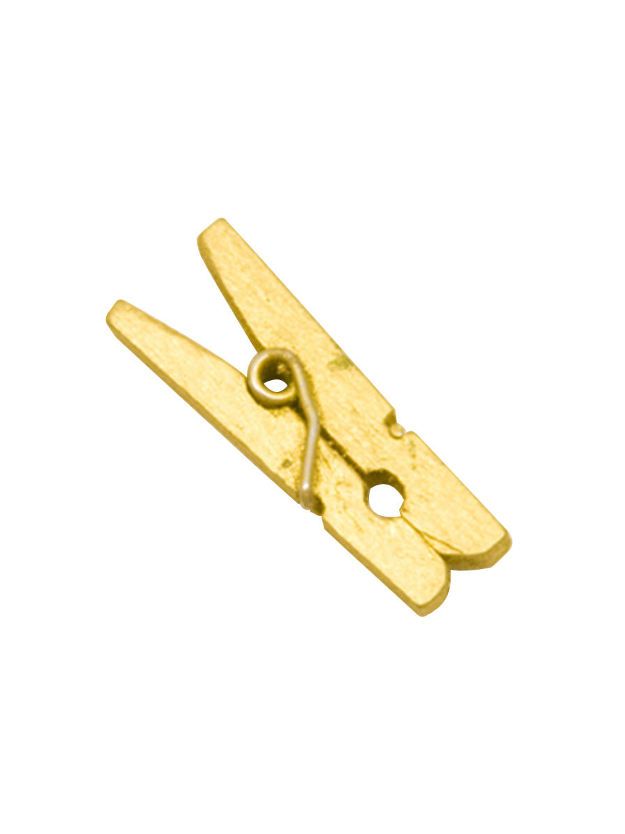 10 mini pinces à linge en bois dorées 2.5 cm pour marque-place