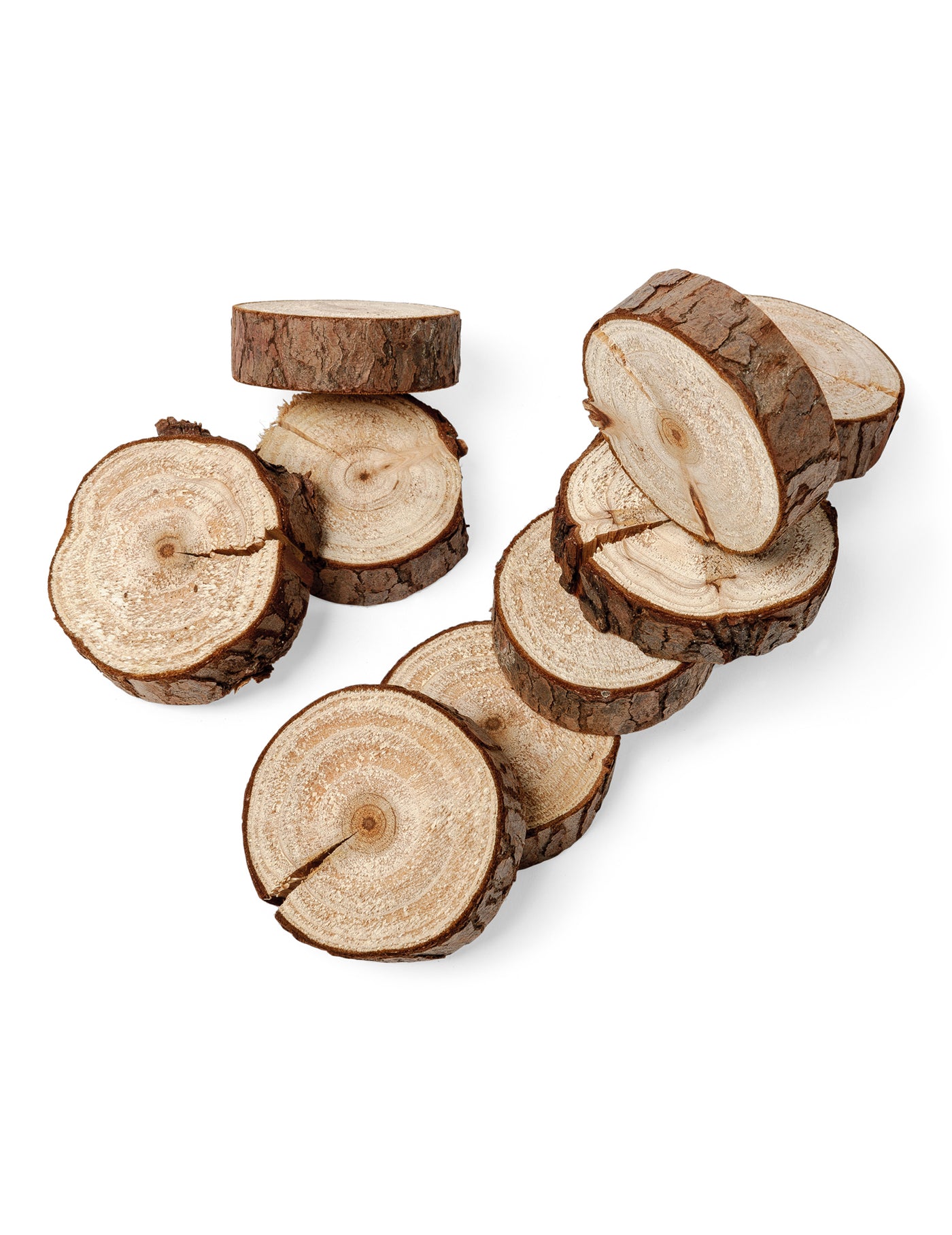 10 mini rondins de bois naturel 5 cm avec écorce