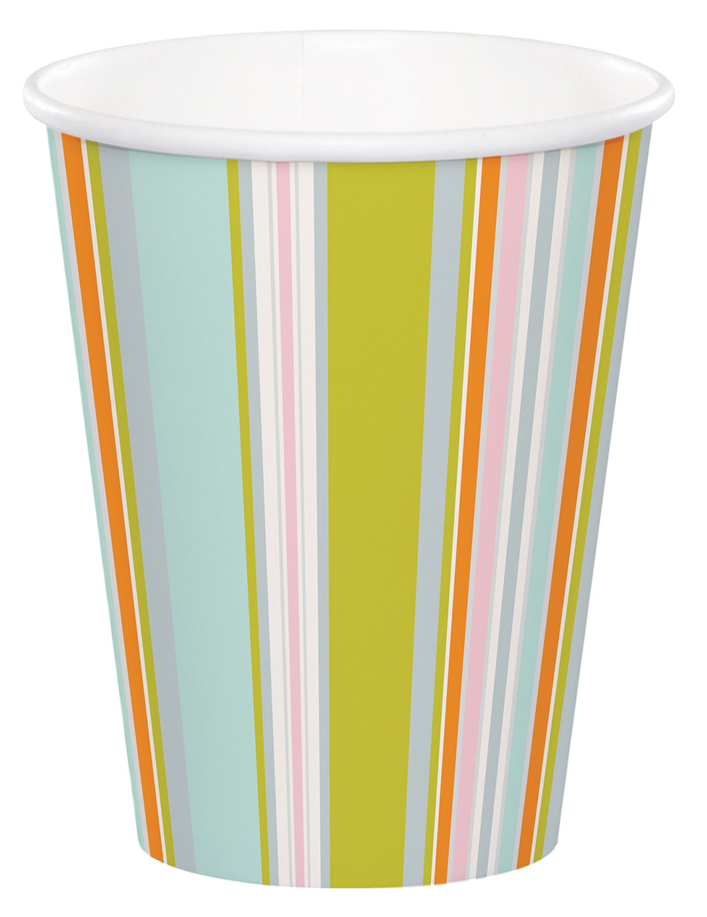 8 gobelets en carton jungle rayés multicolore 256 ml pour anniversaire