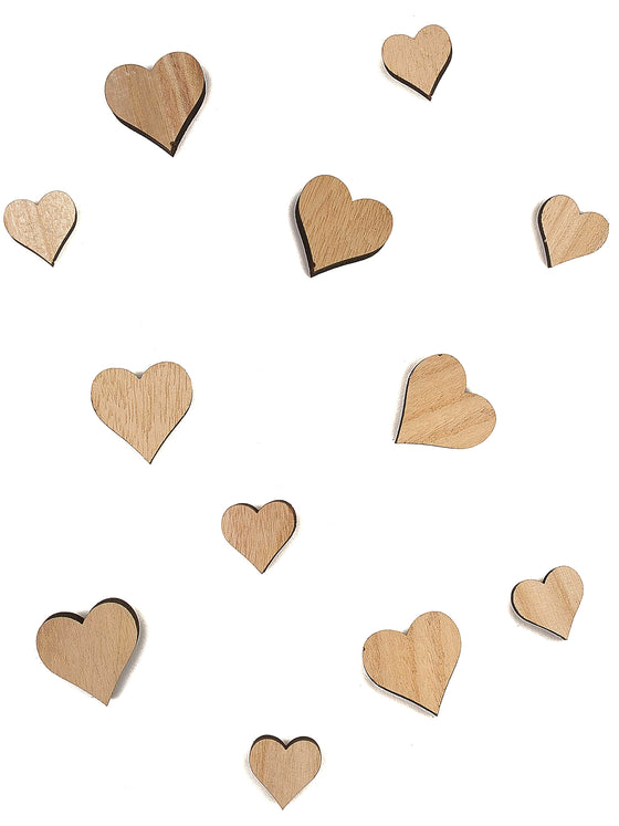 12 mini cœurs en bois 2 et 3 cm pour décoration de table