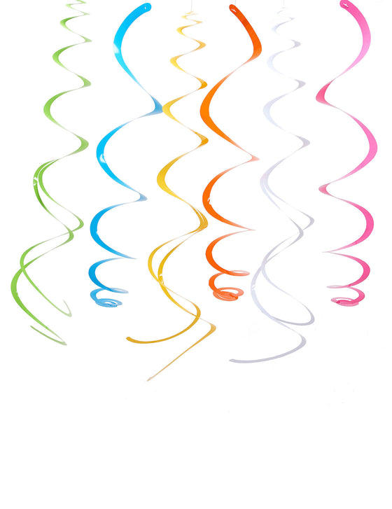 12 suspensions spirales multicolores