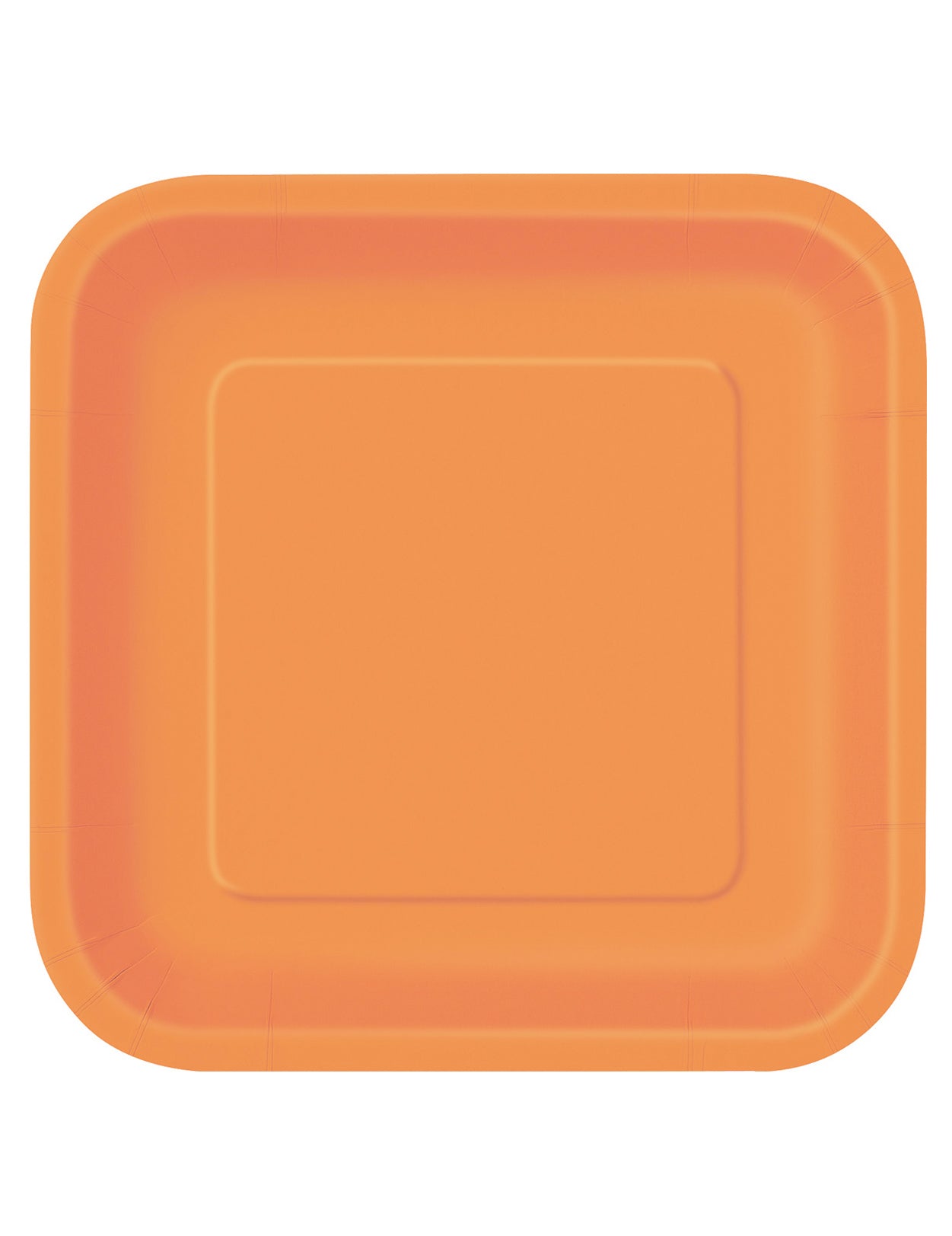 14 Assiettes carrées en carton oranges 22 cm