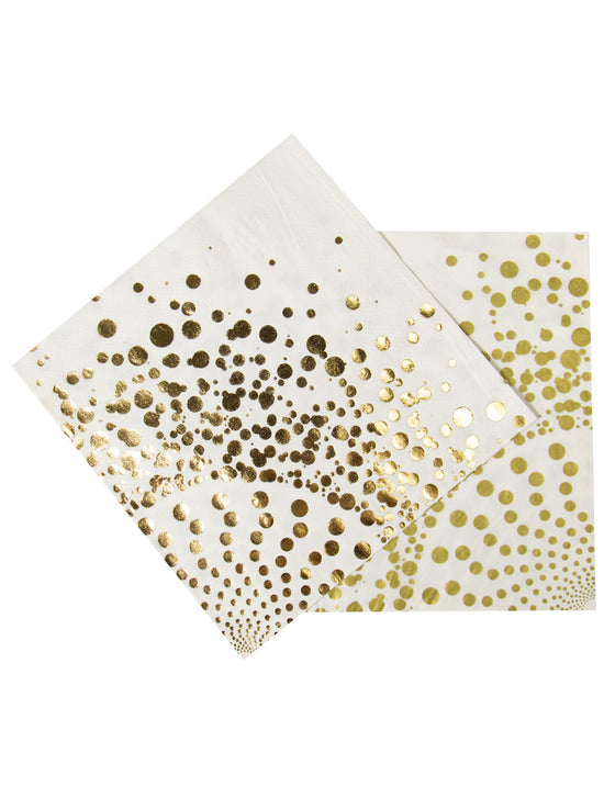 16 Serviettes dorées luxe 33 x 33 cm