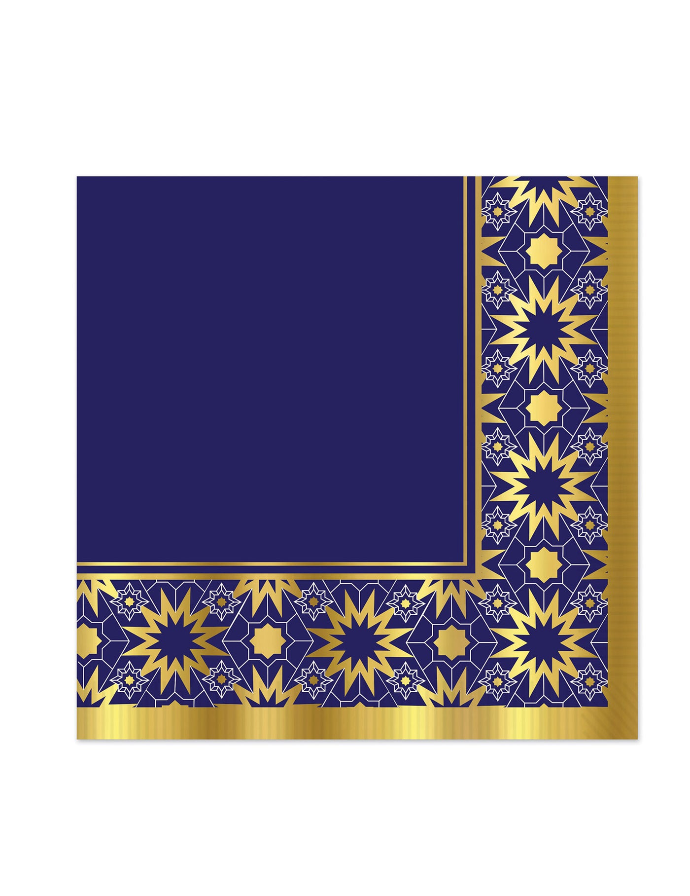 16 serviettes en papier Aïd Mubarak bleues et or 33 x 33 cm décoration orientale