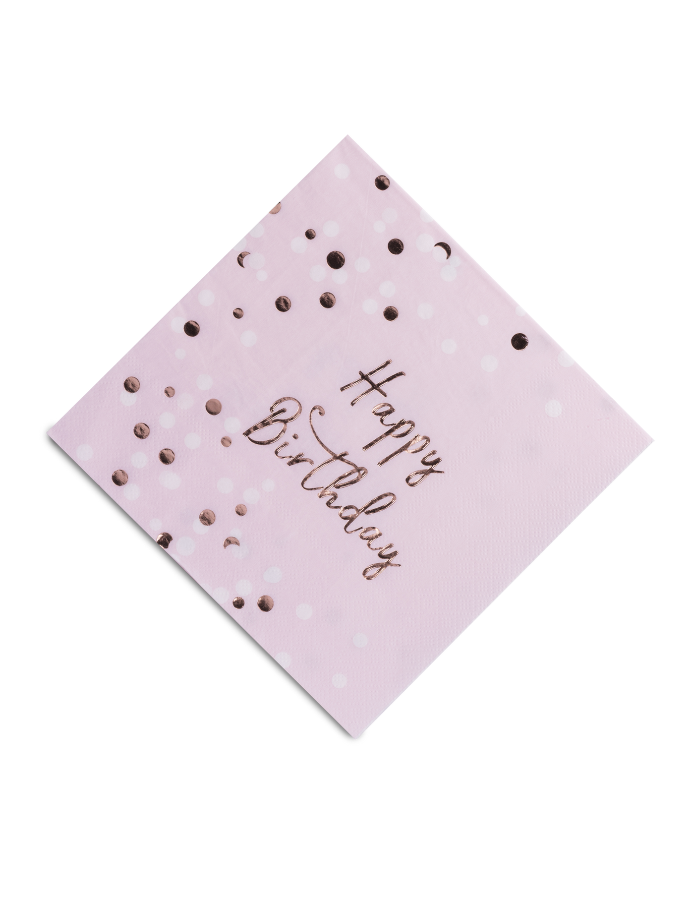 16 Serviettes en papier Happy Birthday confettis rose gold 33 x 33 cm