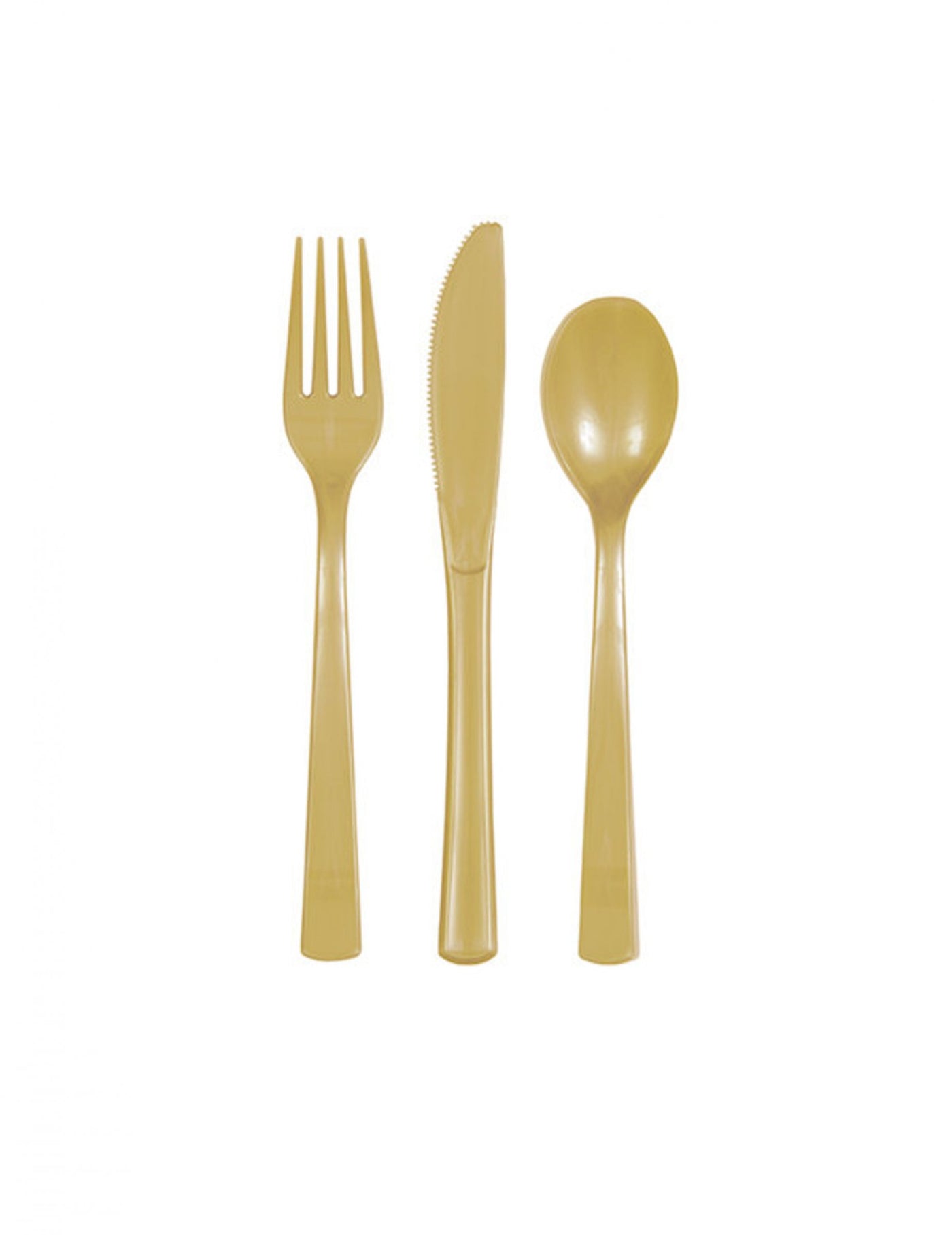 18 Assortiments couverts en plastique or