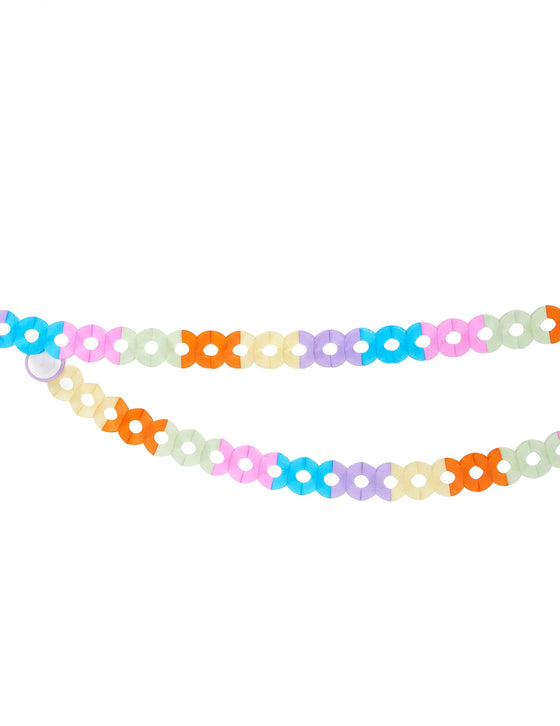 2 Guirlandes en papier multicolores 2,5 m