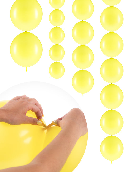 20 Ballons jaune pastel à relier 28 cm