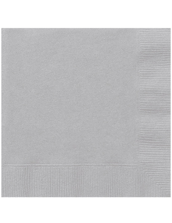 20 serviettes en papier argenté 33 x 33 cm pour fête