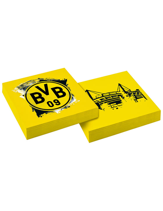 20 Serviettes en papier Borussia Dortmund 33 x 33 cm