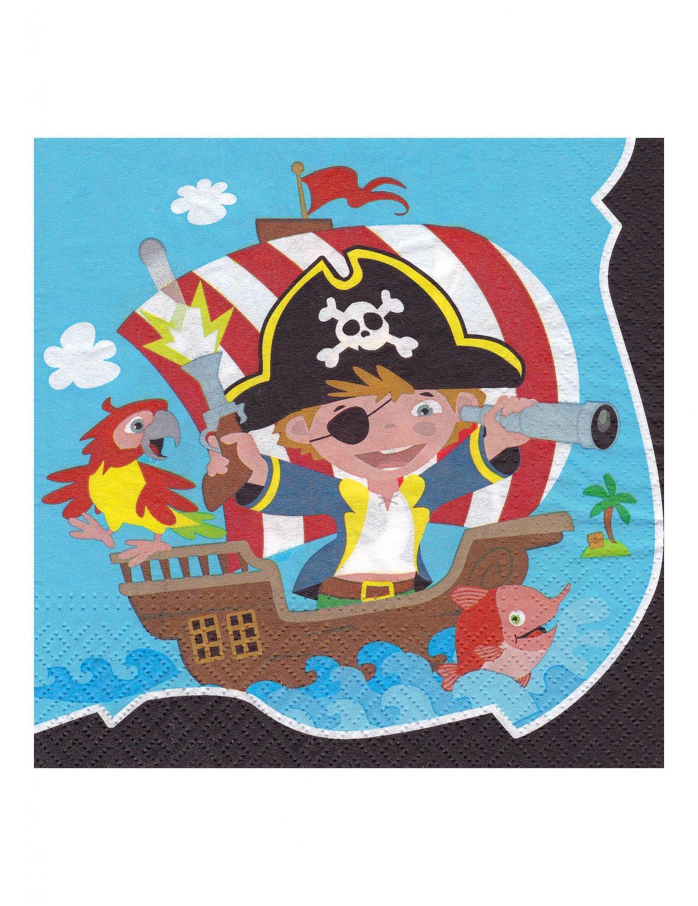 20 serviettes en papier pirate 33 x 33 cm pour anniversaire enfant
