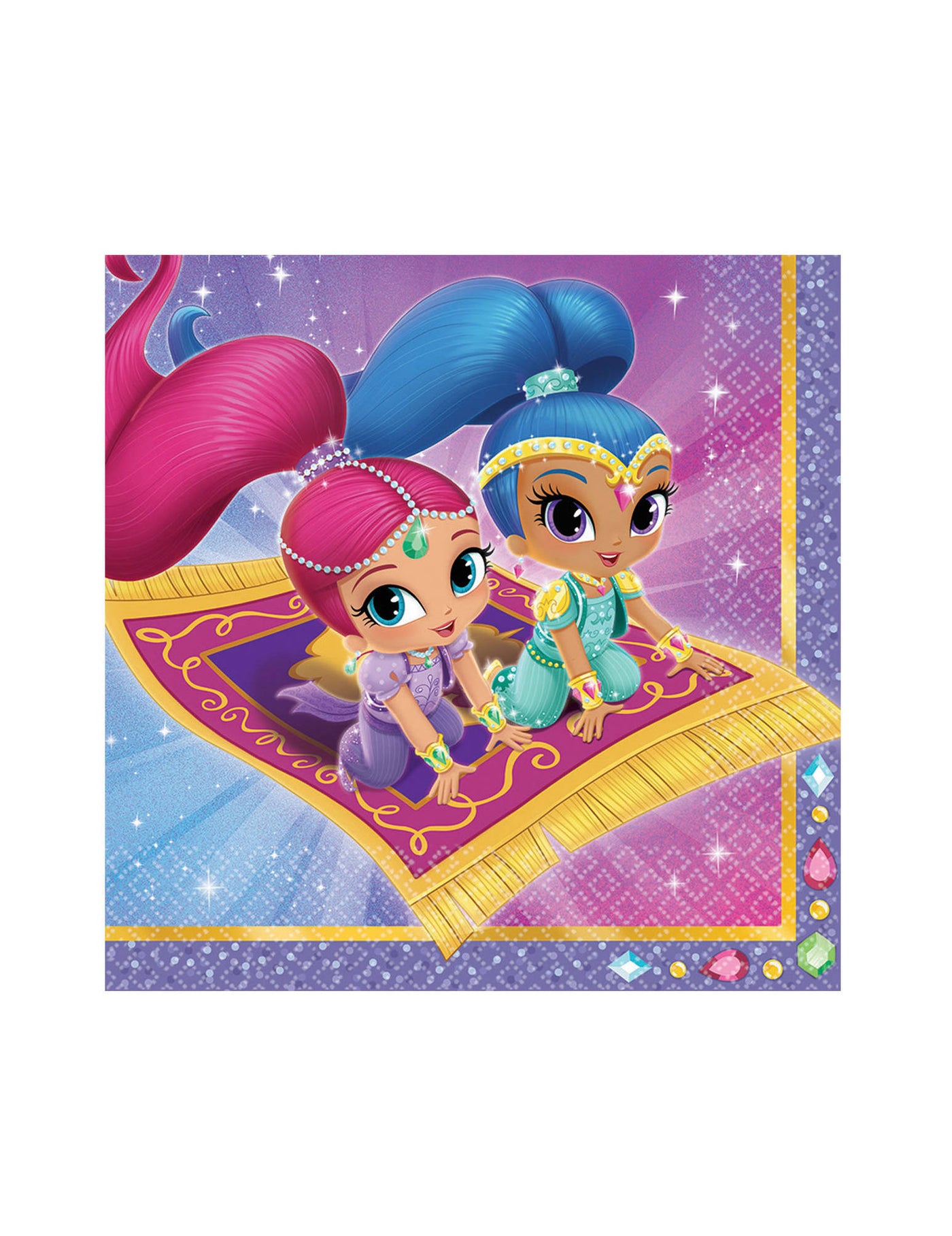 20 Serviettes Shimmer et Shine 33 x 33 cm