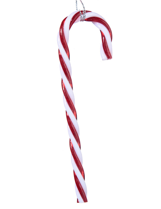 3 suspensions sucre d'orge 12,5 cm rouges et blanches