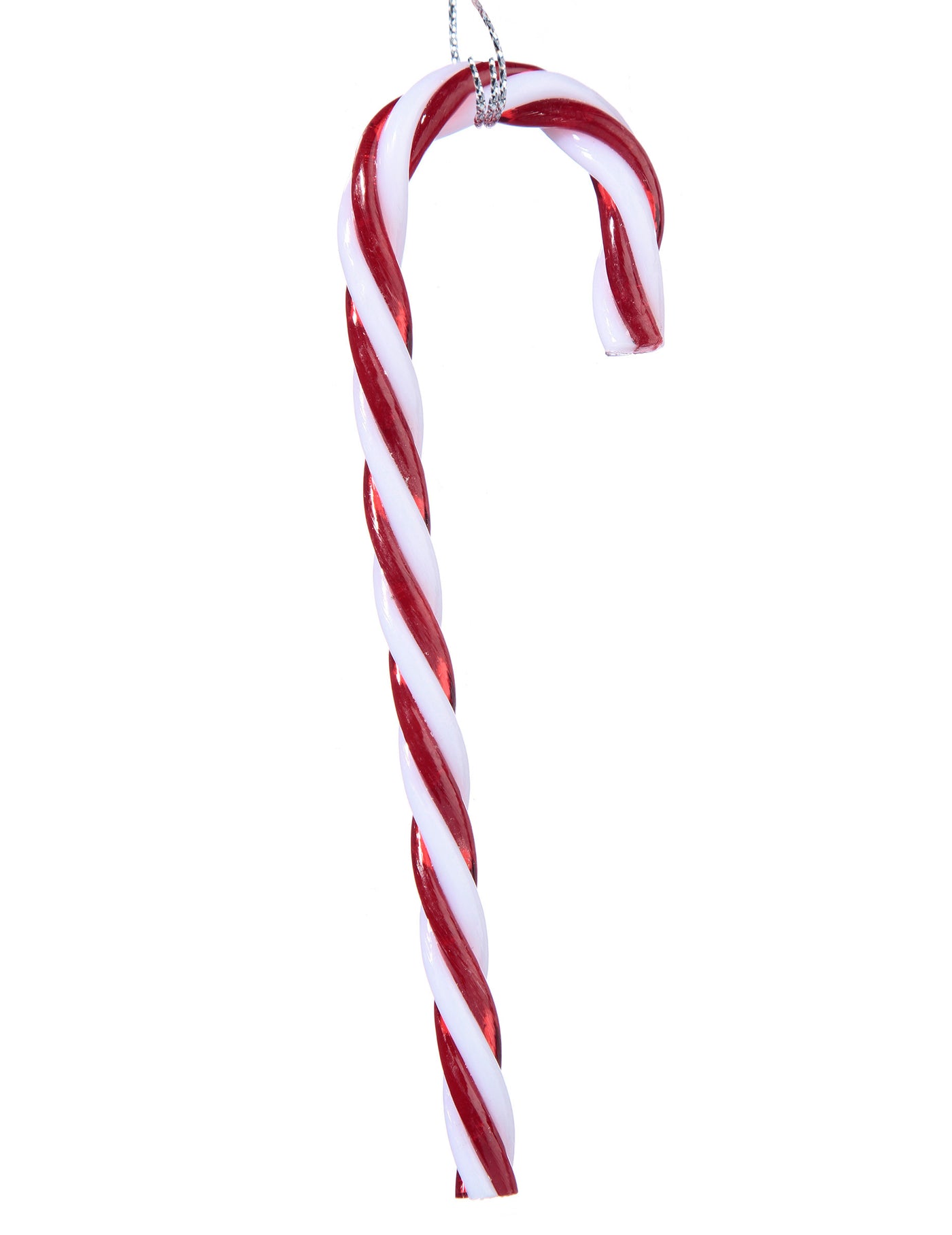 3 suspensions sucre d'orge 12,5 cm rouges et blanches