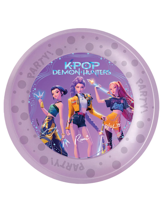 4 Assiettes réutilisables en plastique K-pop Demon Hunters 21cm