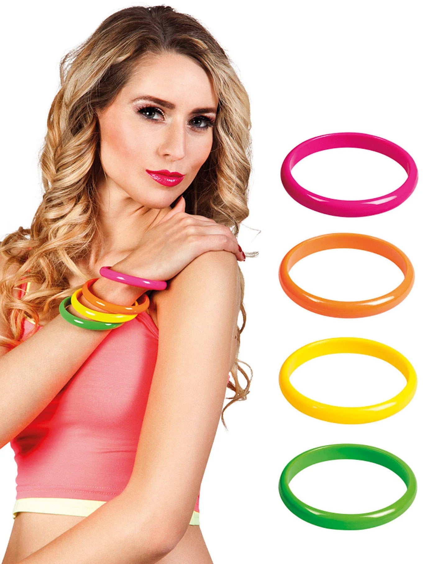 4 bracelets multicolore années 80