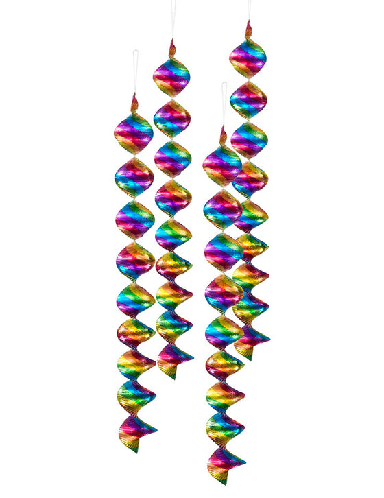 4 Suspensions spirales multicolores