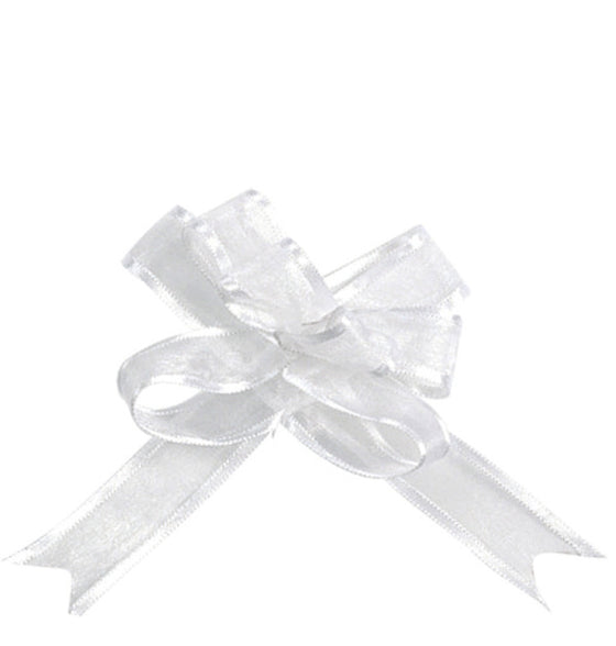 5 mini n?uds organdi blanc 16 mm pour mariage élégant