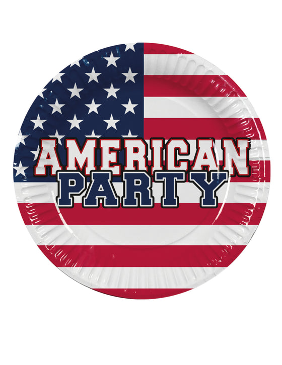10 Assiettes en carton American party 23 cm