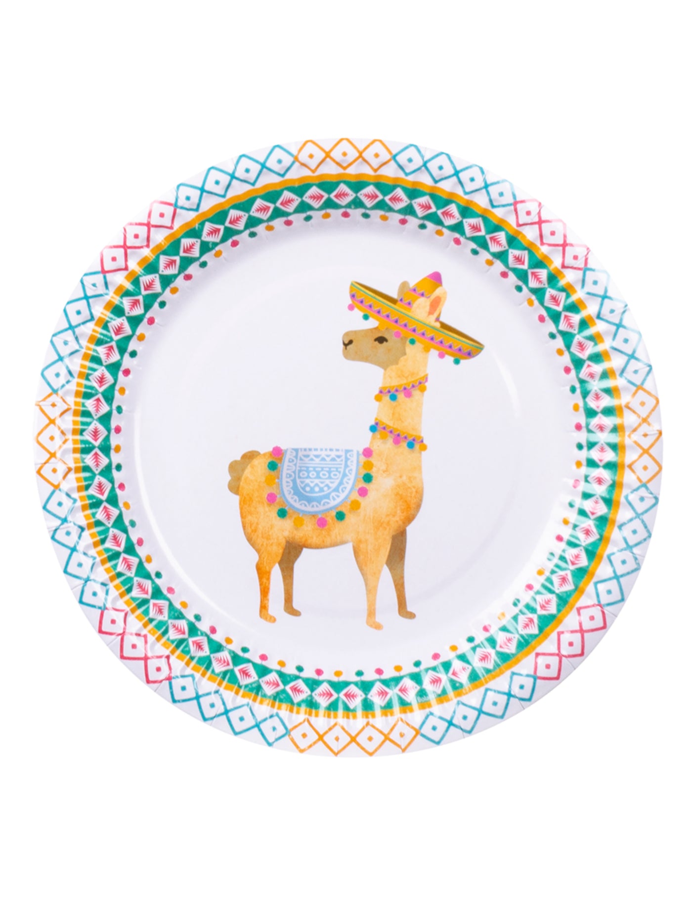6 Assiettes en carton lama blanches 23 cm