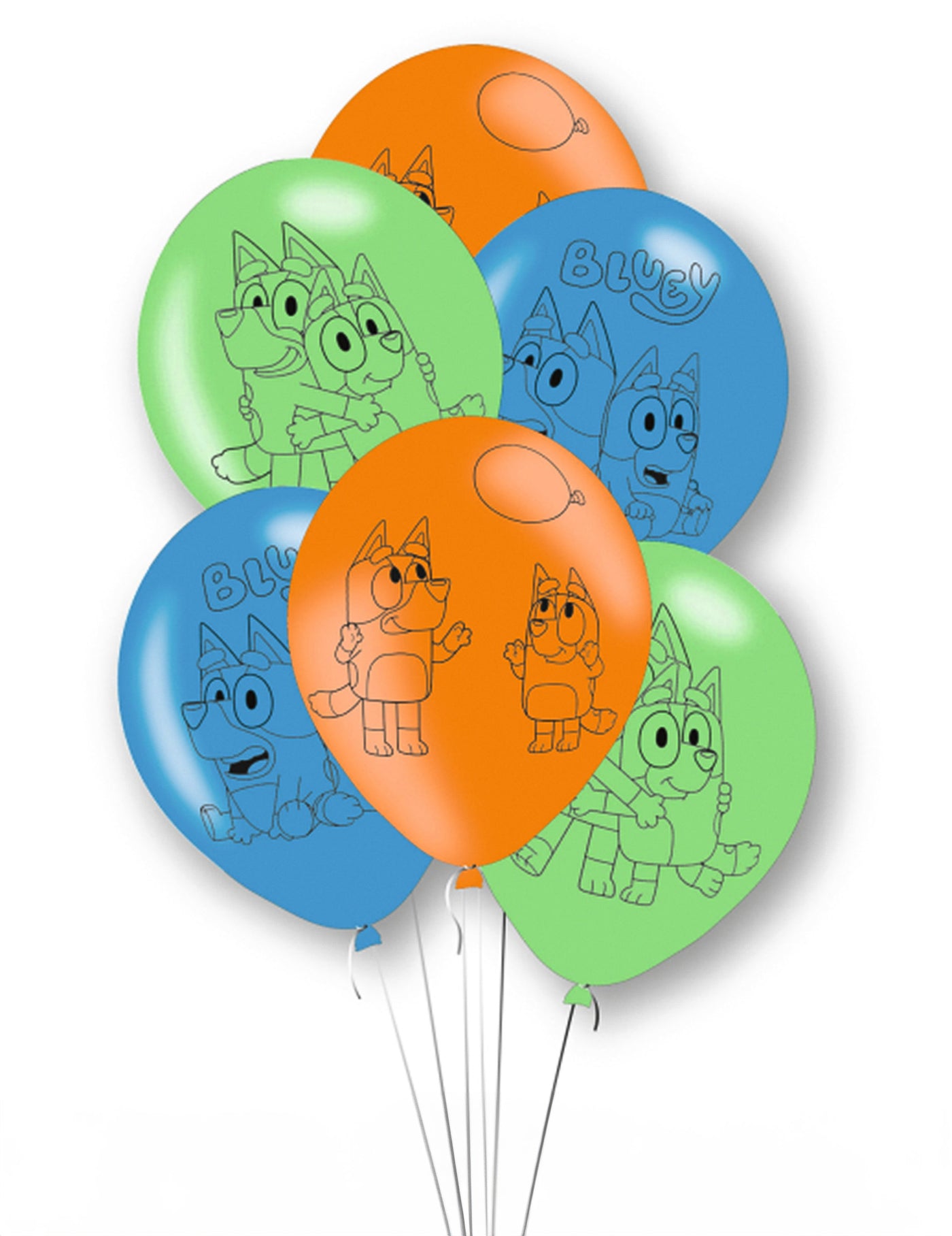 6 Ballons en latex Bluey