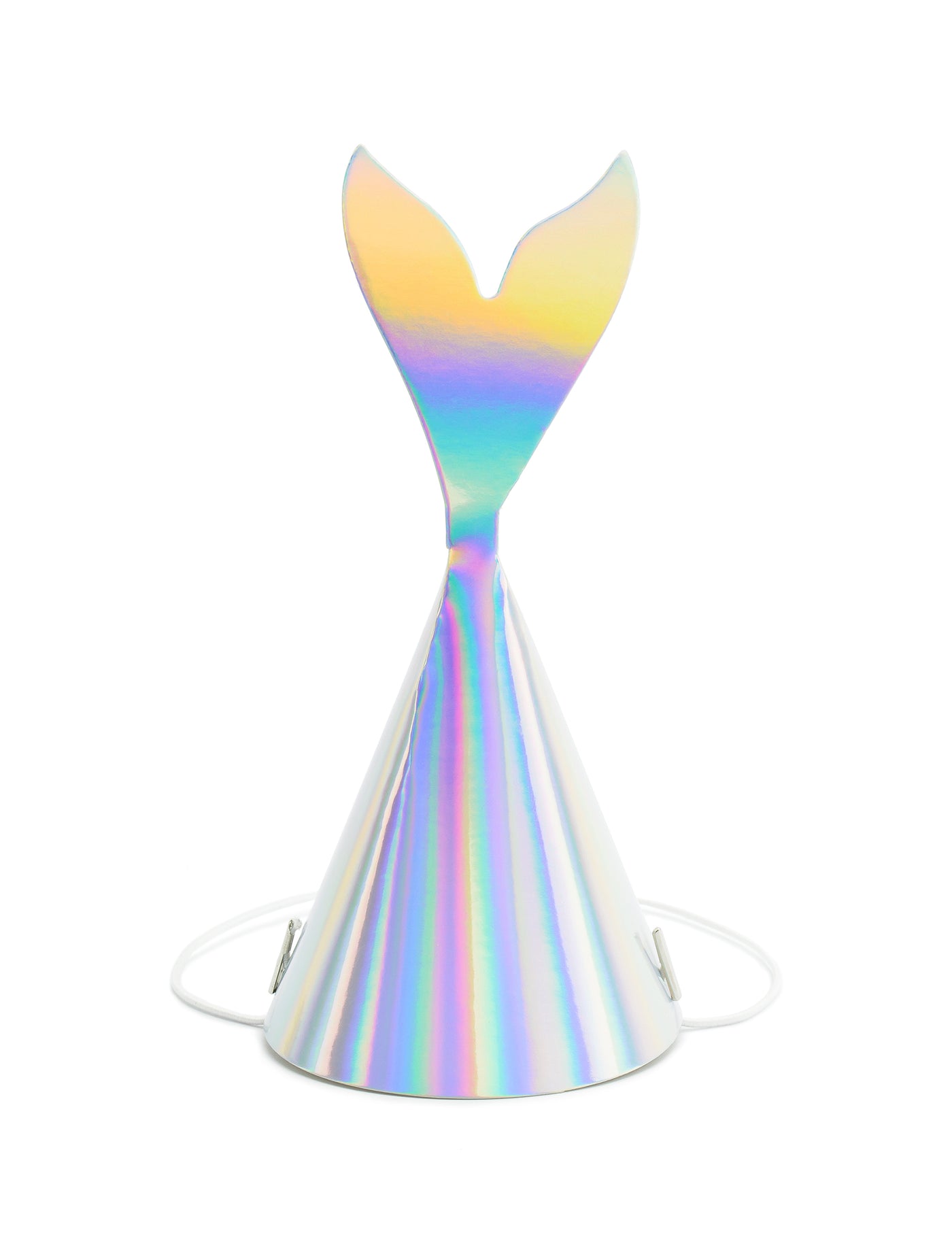 6 Chapeaux de fête queue de sirène holographique 8 x 18 cm