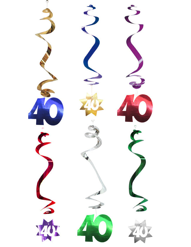 6 Décorations à suspendre spirale 40 ans