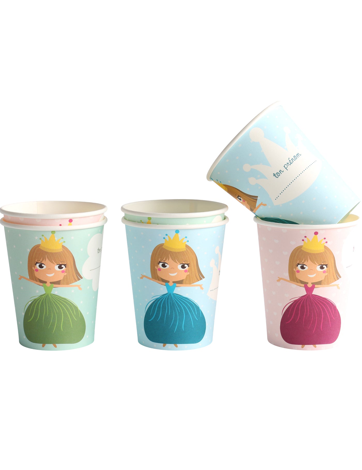 6 Gobelets en carton Princesse 25 cl