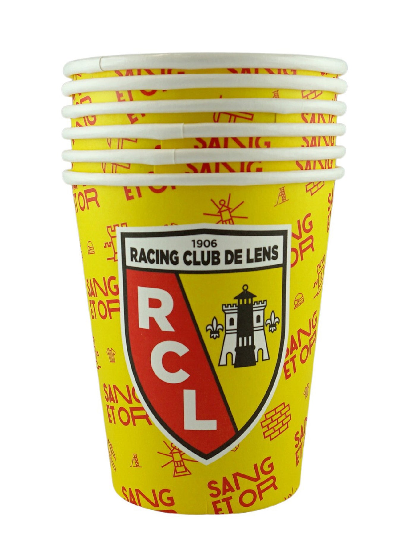 6 Gobelets en carton RC Lens 25 cl