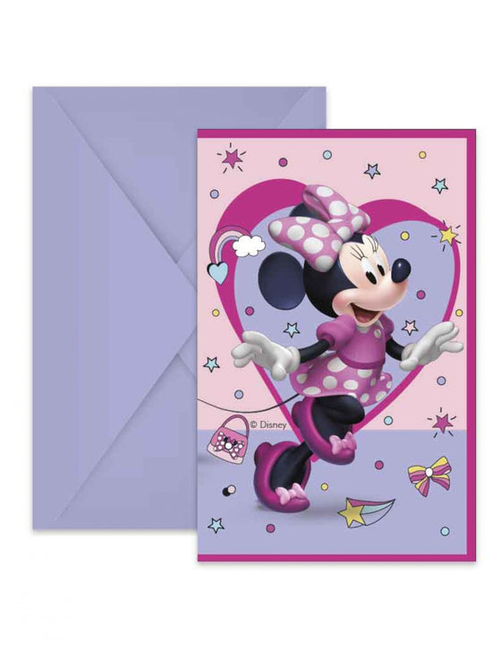 6 Invitations avec enveloppes Minnie Junior