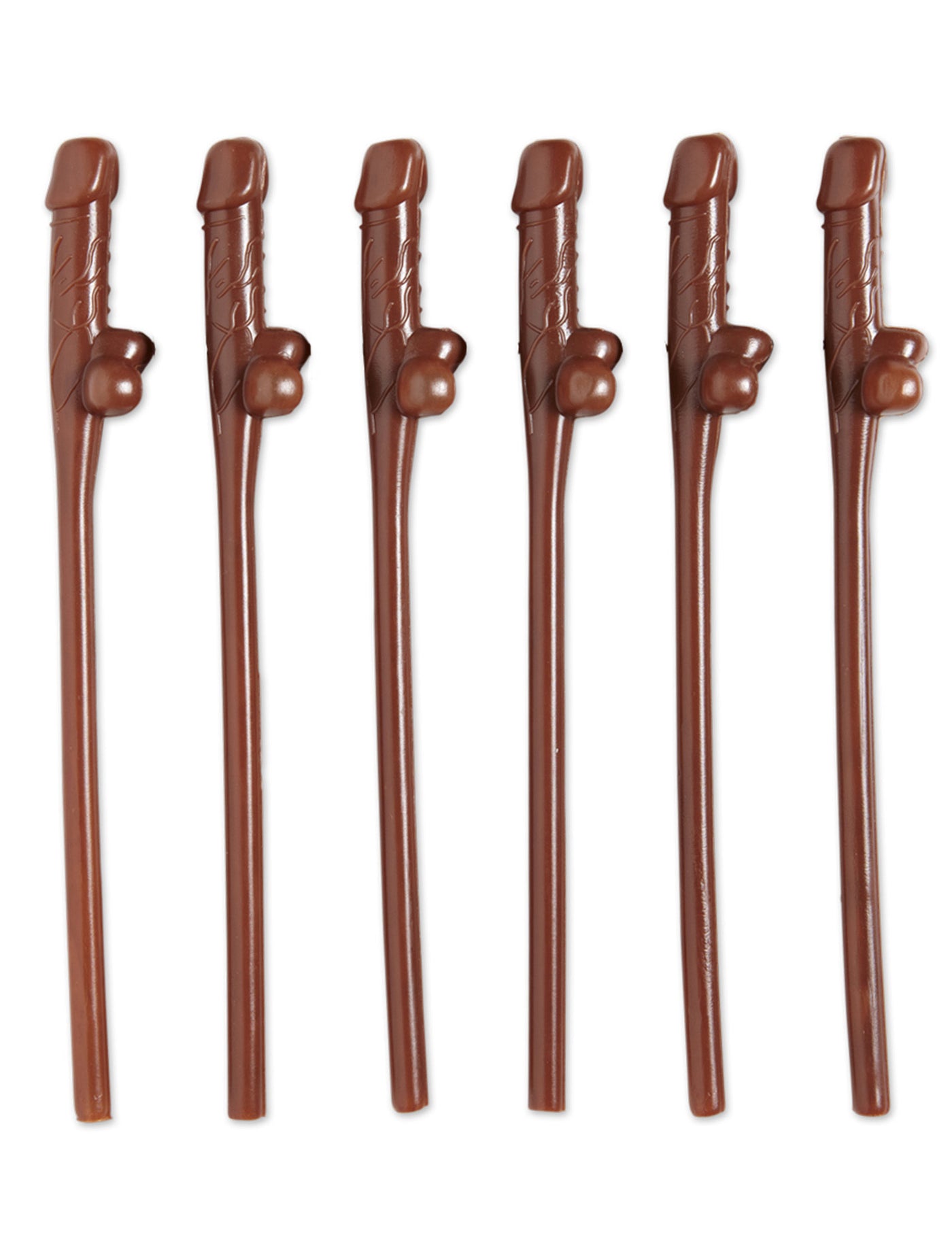 6 Pailles coquines marrons