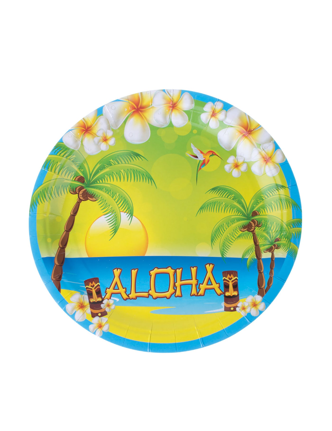 8 Assiettes en carton Aloha 23 cm