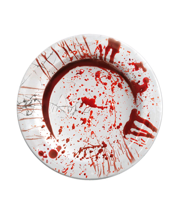 6 Assiettes en carton Halloween ensanglanté 23 cm