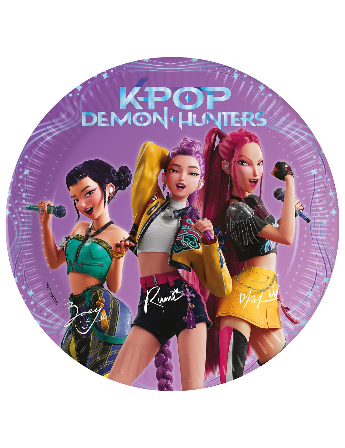 8 Petites assiettes en carton K-pop Demon Hunters 20 cm