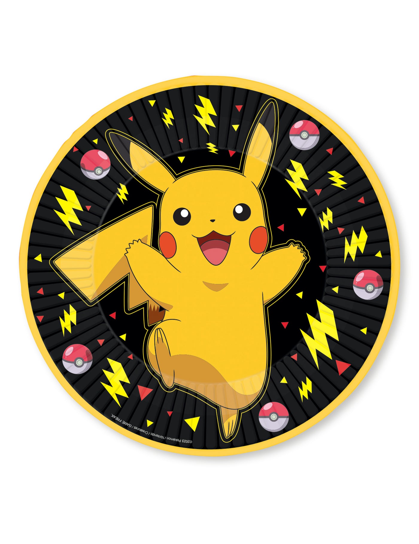8 Assiettes en carton Pokémon Pikachu 23 cm