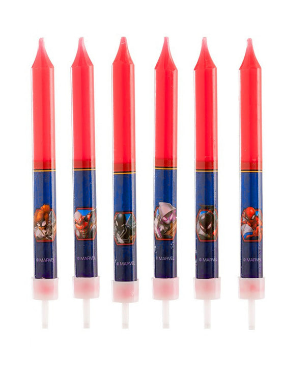 8 Bougies anniversaire Spiderman 9 cm