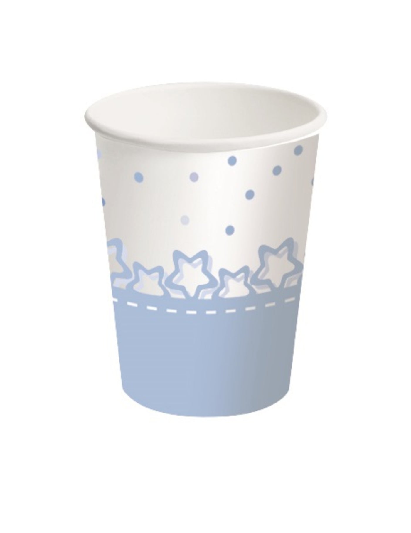 8 Gobelets en carton étoiles bleues 250 ml