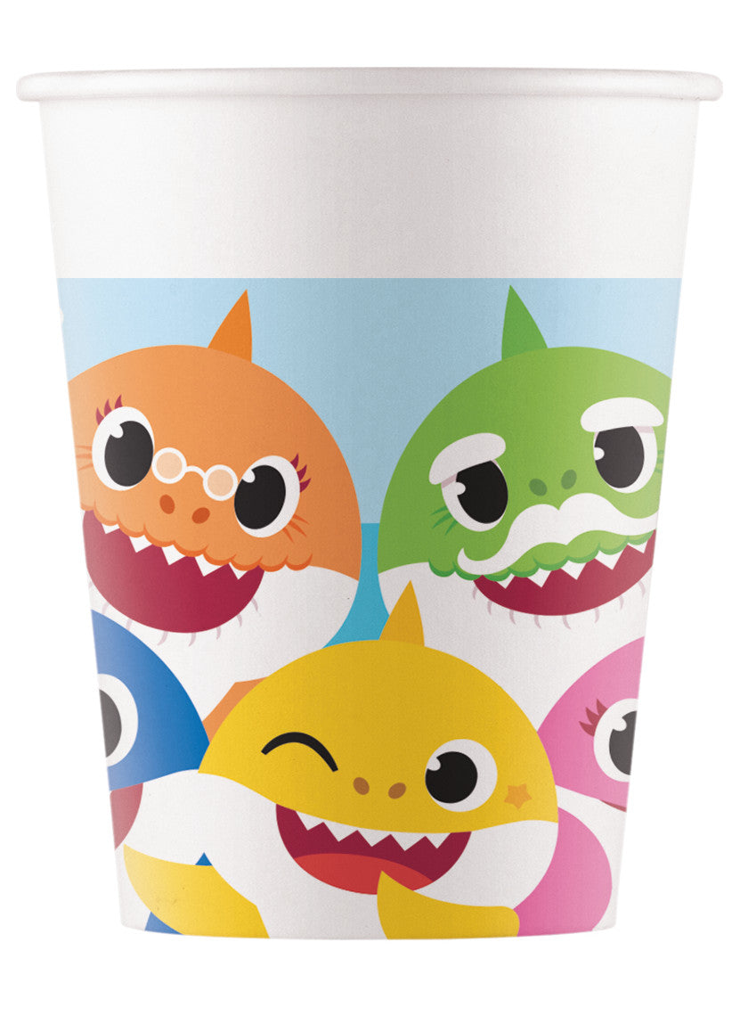 8 Gobelets en carton Baby Shark 200 ml