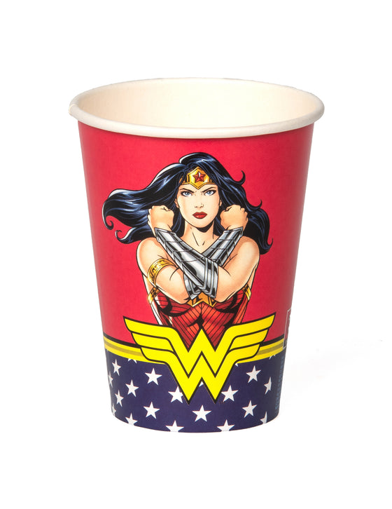 8 Gobelets en carton Wonder Woman 210 ml