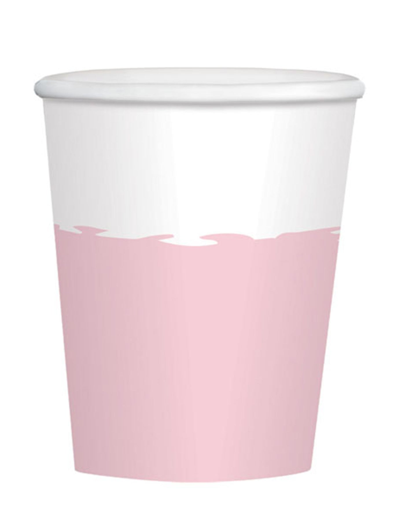 8 gobelets en carton roses et blancs 250 ml pour baby shower