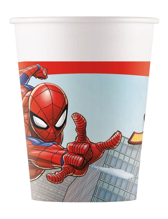 8 Gobelets en carton Spiderman 200 ml