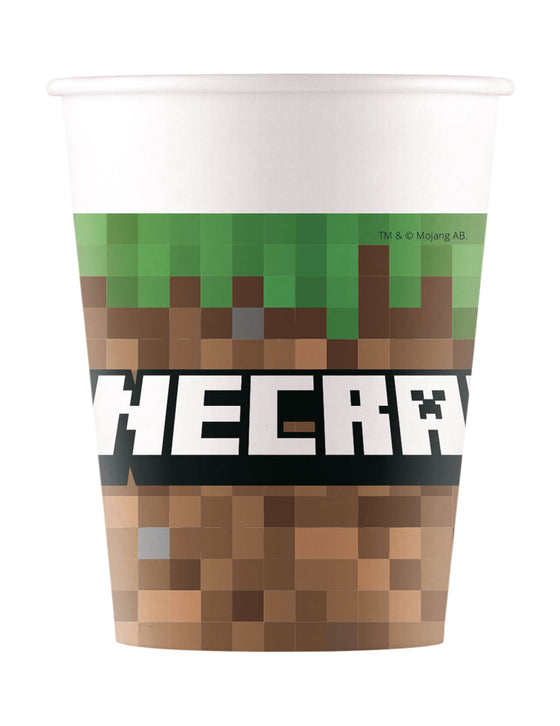 8 gobelets en papier 200ml Minecraft