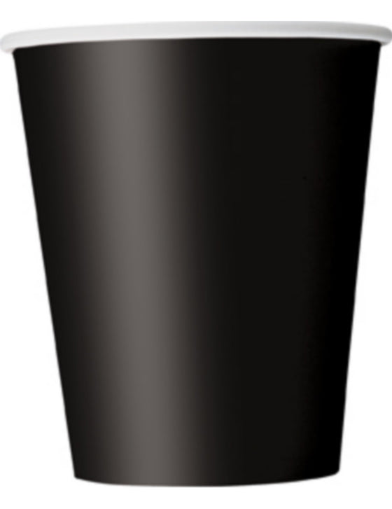 8 Gobelets en carton noirs 210 ml